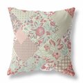 Palacedesigns 16 in. Floral Indoor & Outdoor Throw Pillow Peach & Pink PA3676790